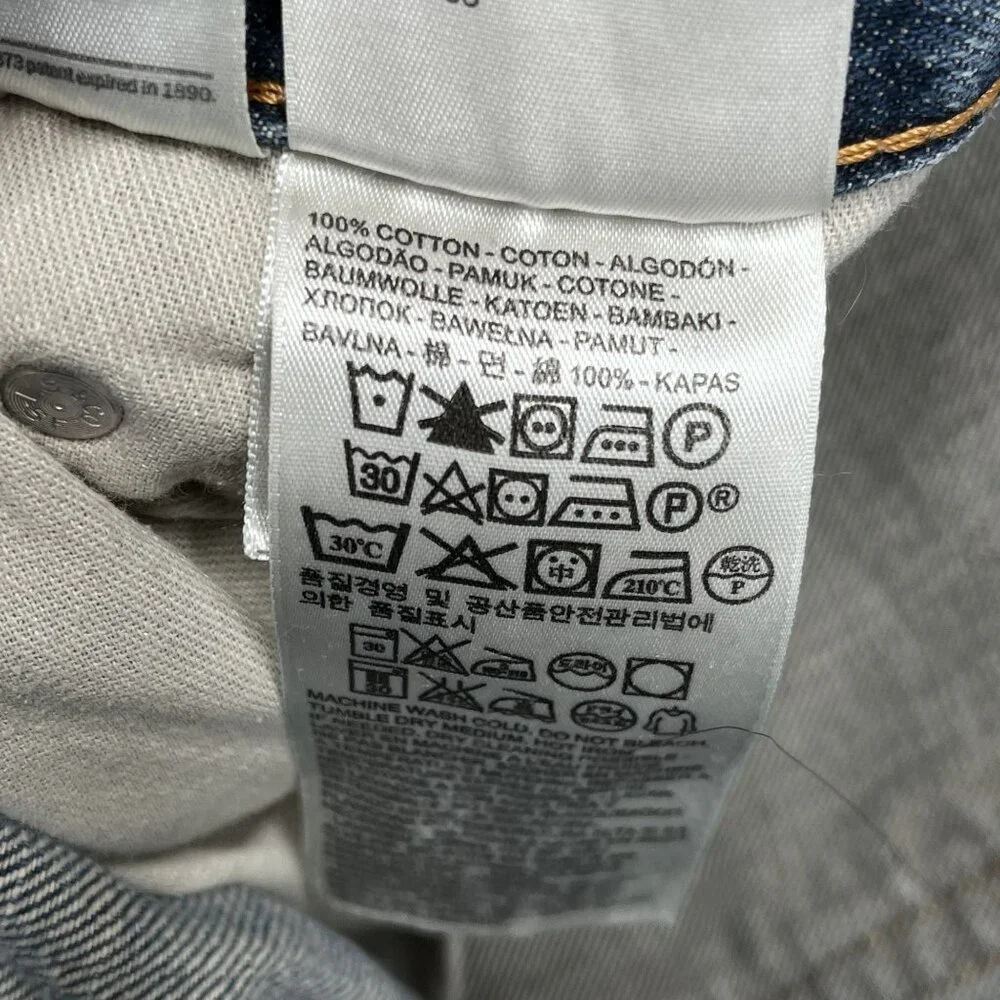 Levis 550 Jeans Mens 42x30 Straight Leg Distressed Faded Mid‎ Rise Medium Wash